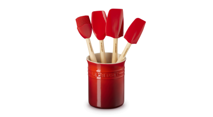 LE CREUSET SPATELPOT + 4 SPATELS RD KLAS