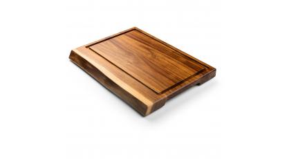 SNIJPLANK MET SAPGEUL ACCACIA HOUT 50X35