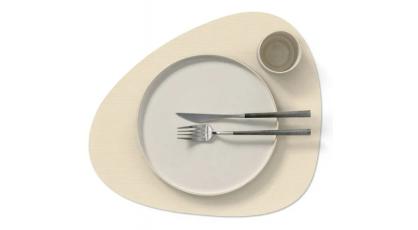 LINDDNA PLACEMAT CURVE L CORDUROY VANILL