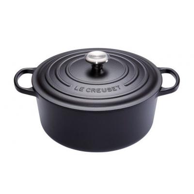 LE CREUSET STOOFPOT ROND 26CM MAT ZWART