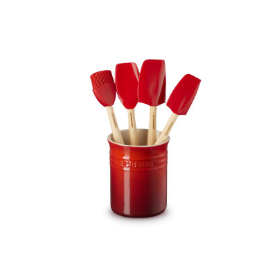 LE CREUSET SPATELPOT + 4 SPATELS RD KLAS