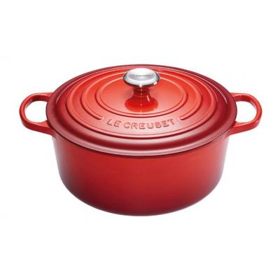 LE CREUSET BRAAD/STOOFPOT 28CM ROOD