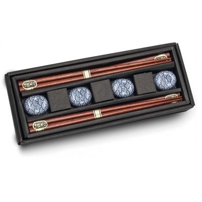 CHOPSTICK + STONES GIFTBOX SEIGAIHA 4ST